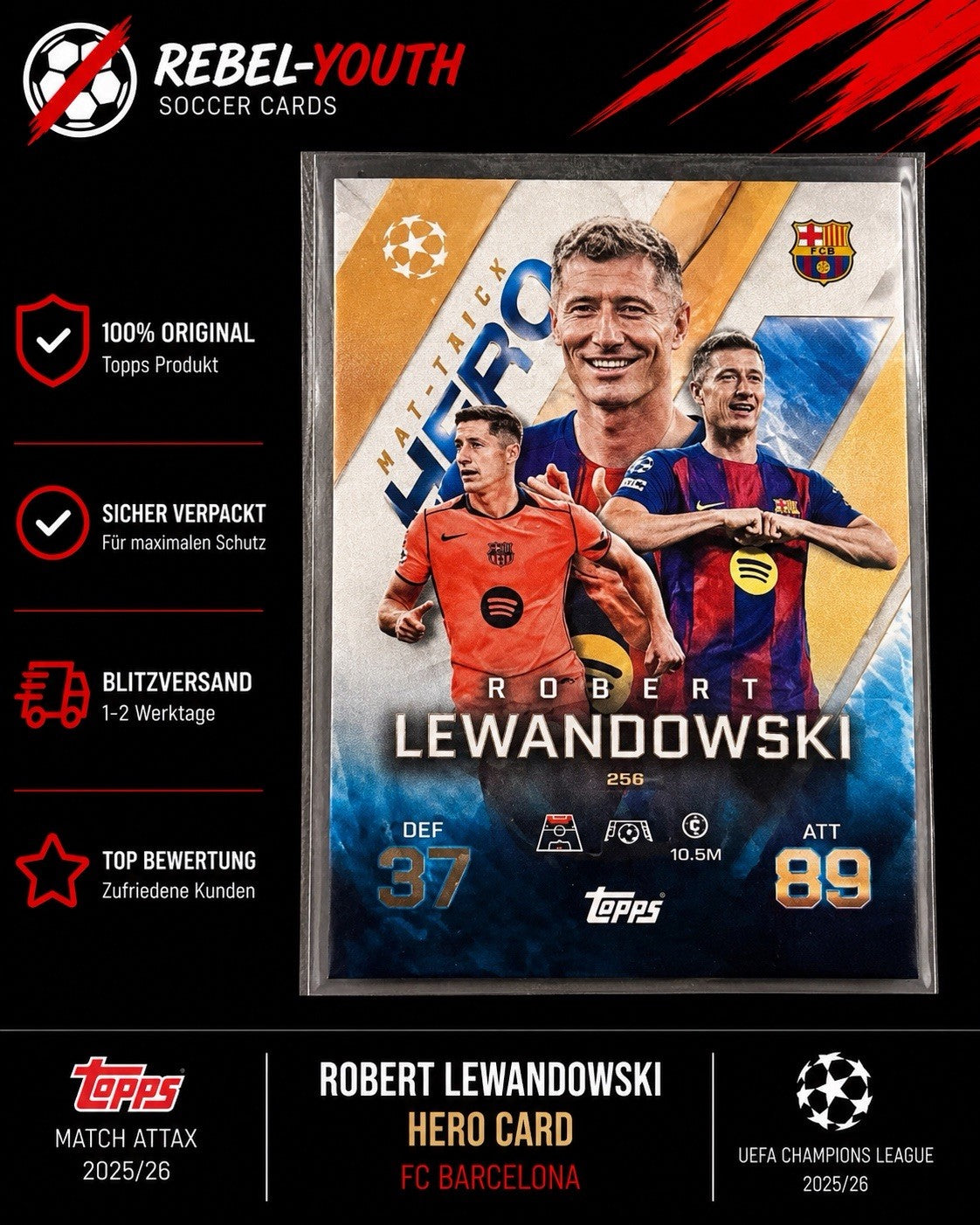 Bay-Titel:Robert Lewandowski Hero FC Barcelona Topps Match Attax UEFA