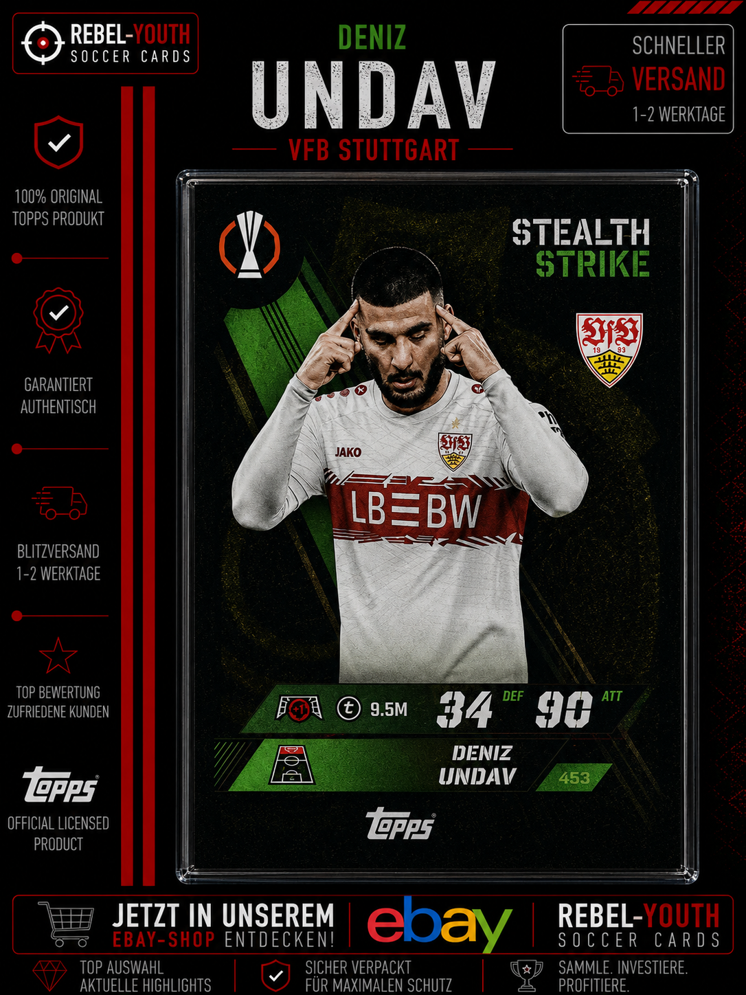 Deniz Undav Stealth Strike #453 Topps Match Attax UEFA 2025/26 VfB Stuttgart