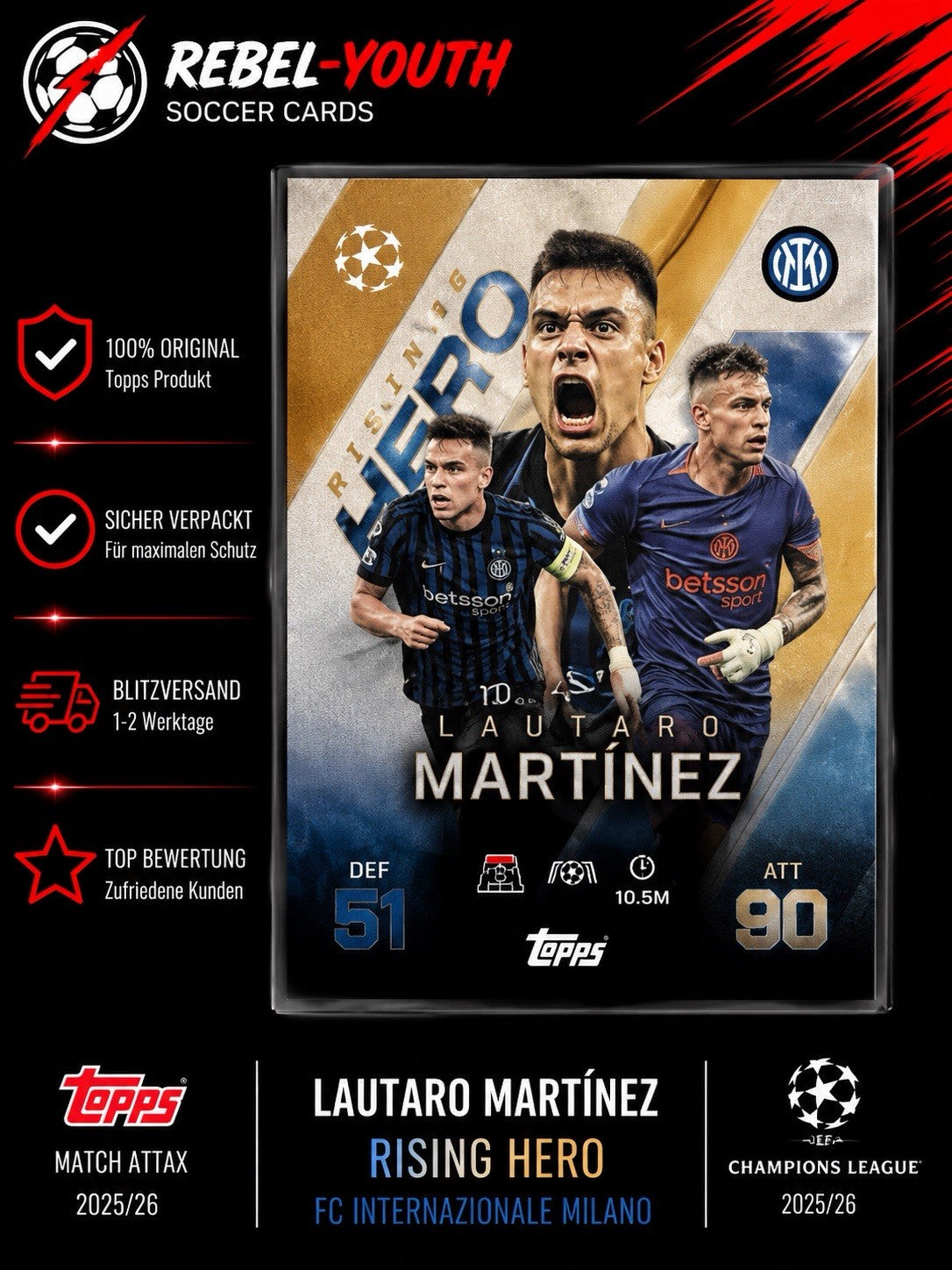 Lautaro Martínez Rising Hero Topps Match Attax 2025/26 Inter Mailand