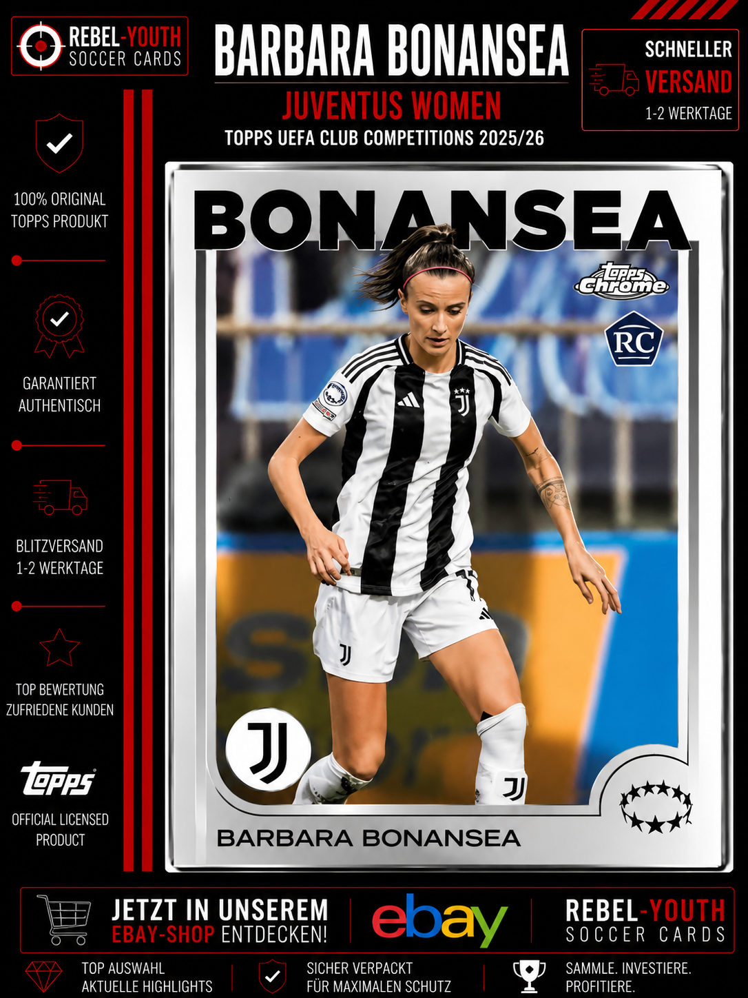 Barbara Bonansea RC Rookie Topps UEFA Club Competitions 2025/26 Juventus Women