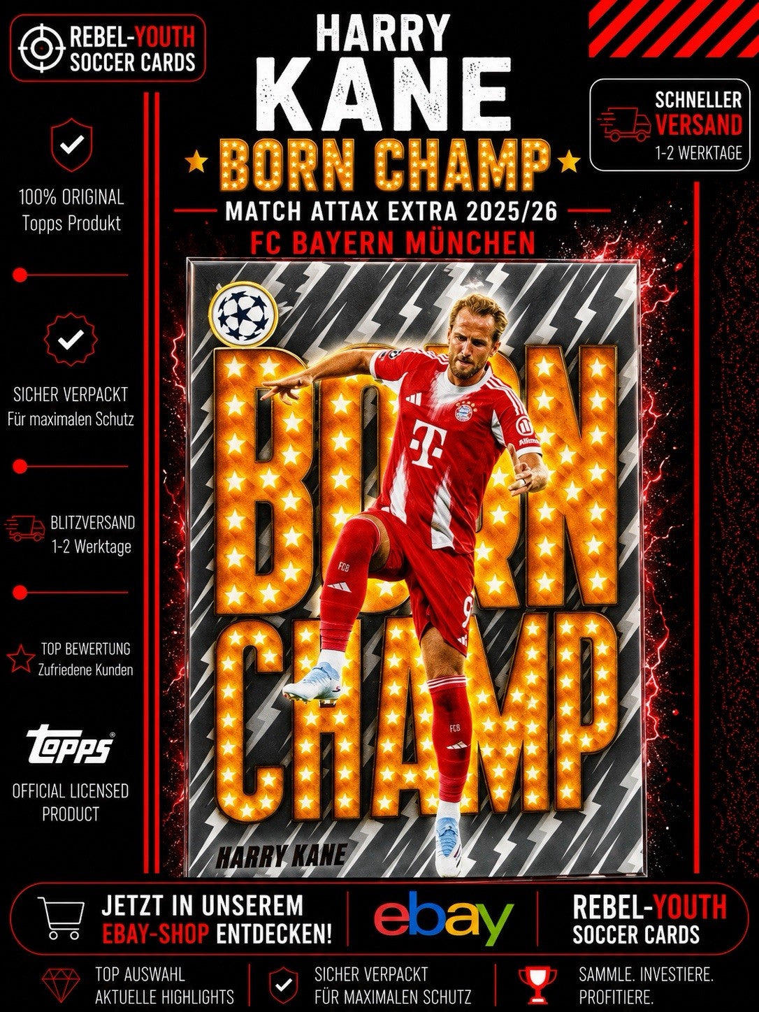 Harry Kane Born Champ Match Attax Extra 2025/26 FC Bayern München
