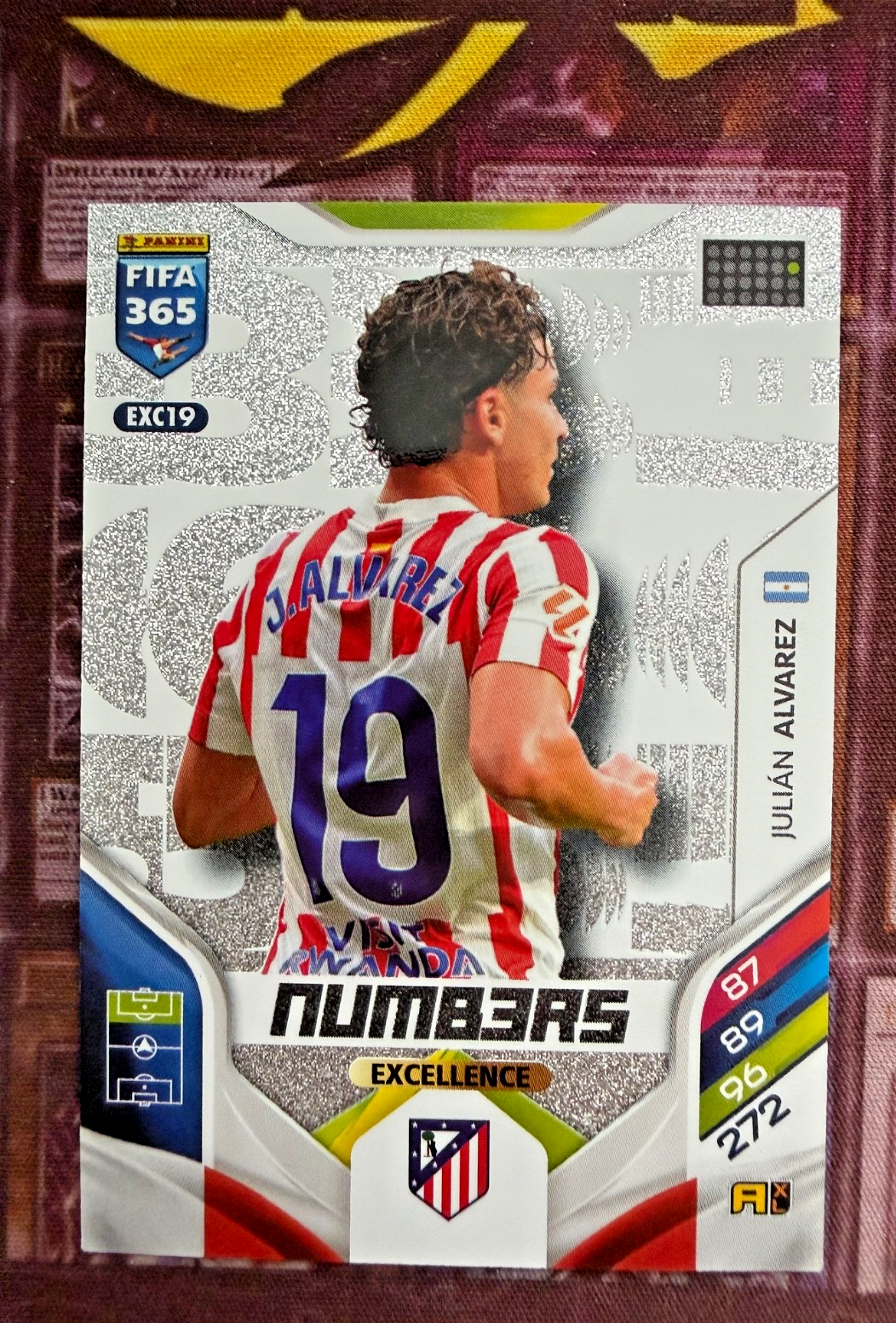 Julian Alvarez EXC19 Numbers Excellence Panini FIFA 365 2025/26 Atletico Madrid