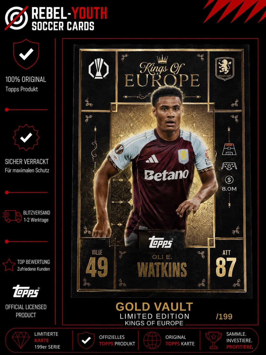Match Attax Champions League Extra 25/26 Kings of Europe Ollie Watkins 232