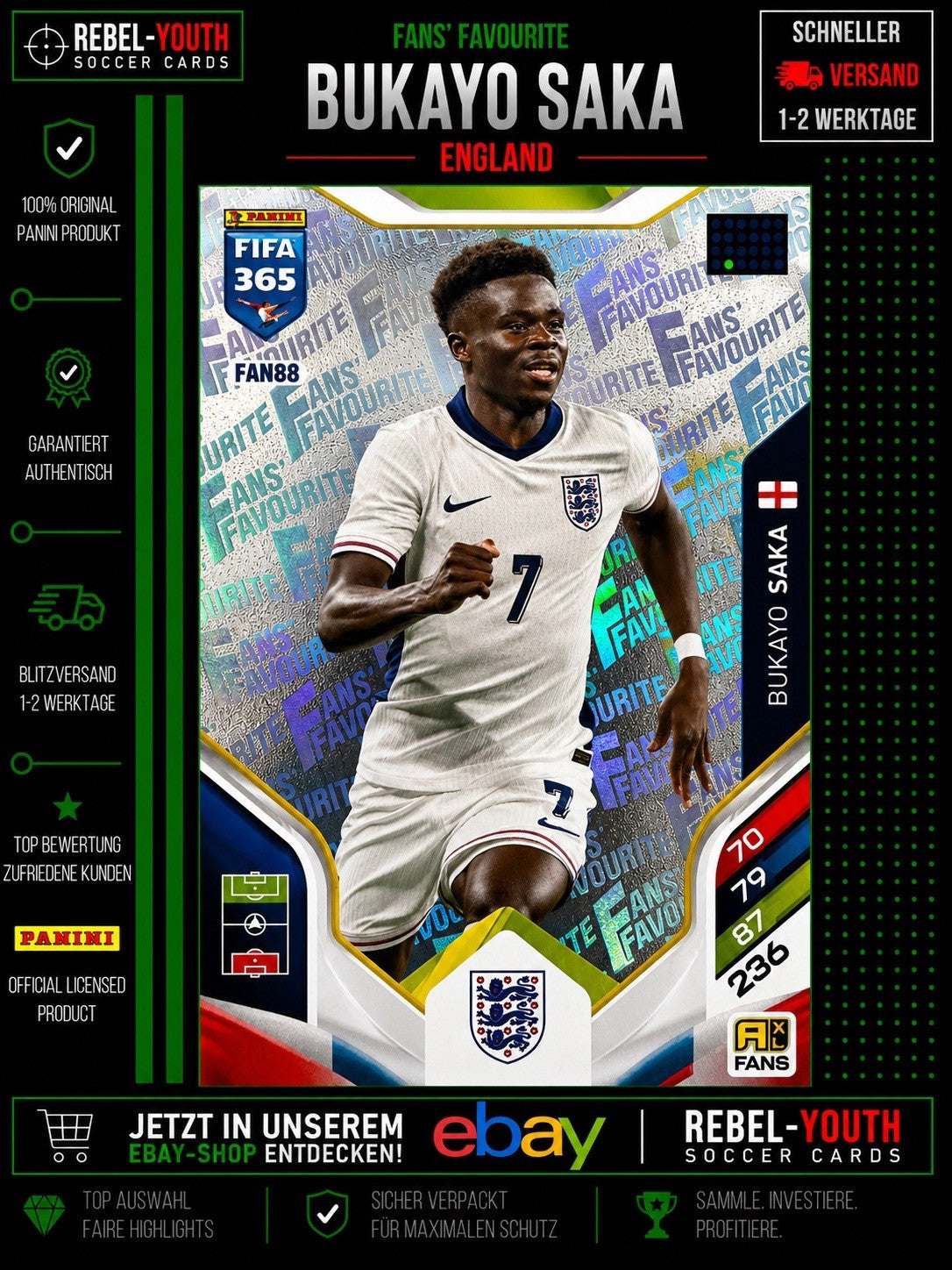 Panini Adrenalyn XL Fifa 365 - 2026 Fußball Karte DEUTSCH BUKAYO SAKA