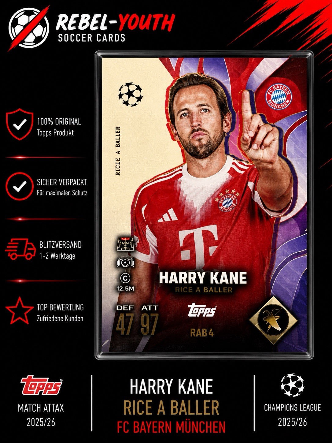 Match Attax Extra 25/26 Harry Kane Build a Baller #BAB4 Bayern München 2025/2026