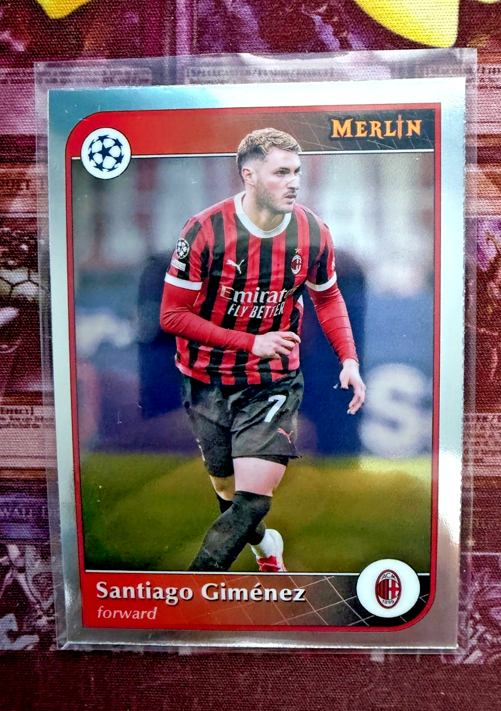 Topps Merlin 2024/25 Santiago Giménez AC Milan UEFA Champions League Base Card