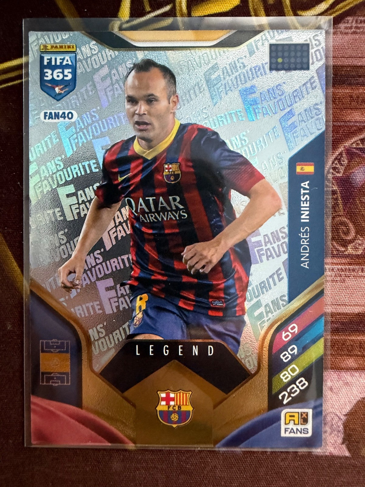 Andrés Iniesta Silver Fans Favourite Legend FAN40 Panini FIFA 365 2025 FC Barcel