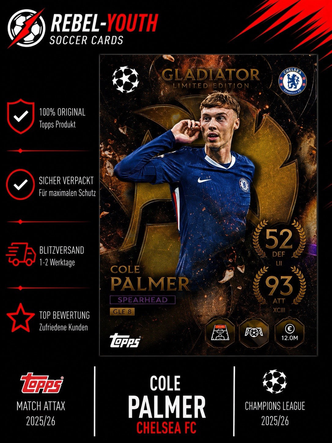 Match Attax Champions League 2025/26 GLE 7 Gladiators Cole Palmer