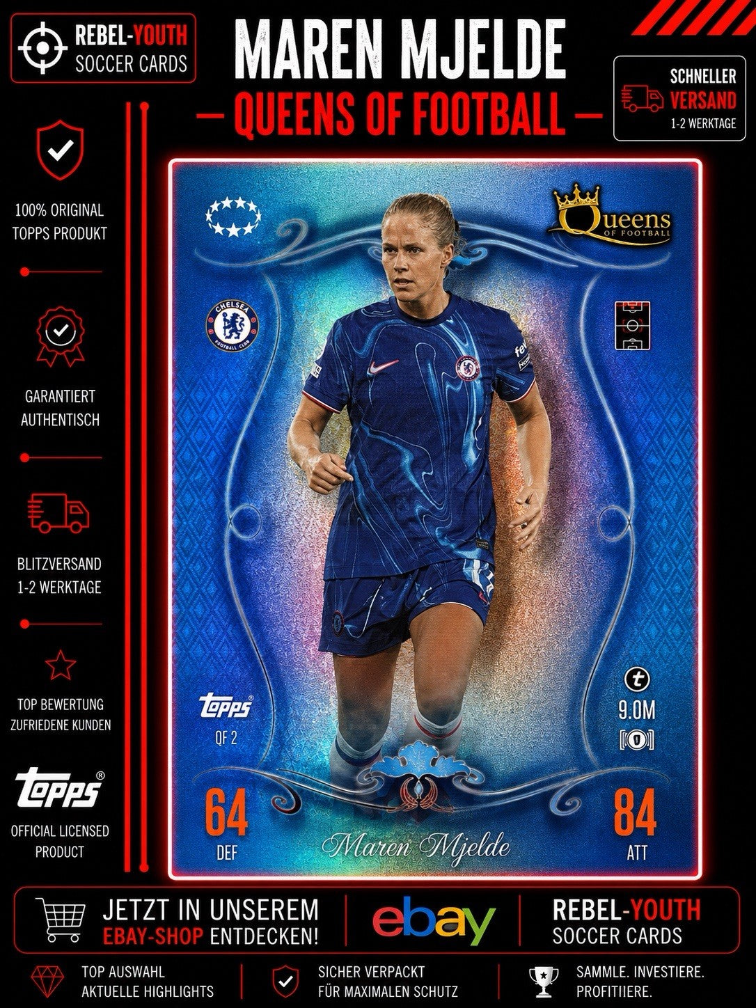 Maren Mjelde Queens of Football Chelsea FC Women Topps QF2