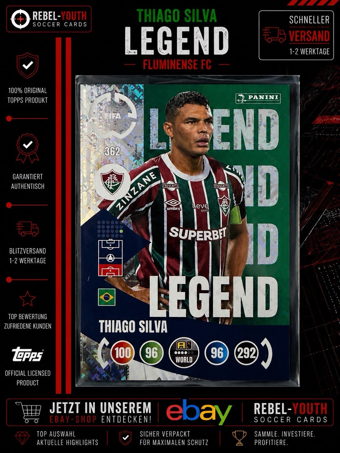 Thiago Silva Legend FIFA Club World Cup 2025 Panini Fluminense FC Brazil